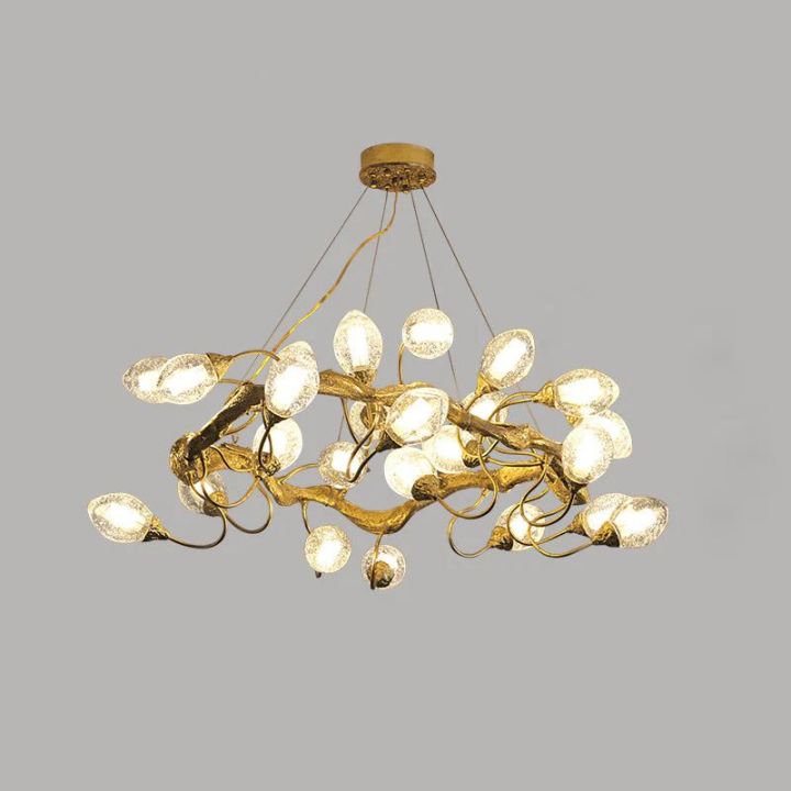 Lotus Brass Branch Chandelier - ebuylight