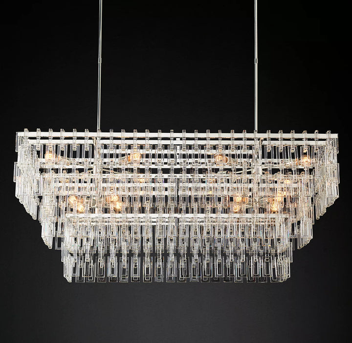 Margerie 3-Tier Rectangular Chandelier 60" - ebuylight