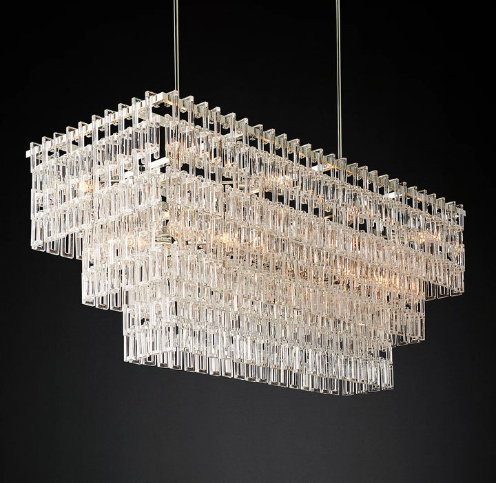 Margerie 3-Tier Rectangular Chandelier 60" - ebuylight