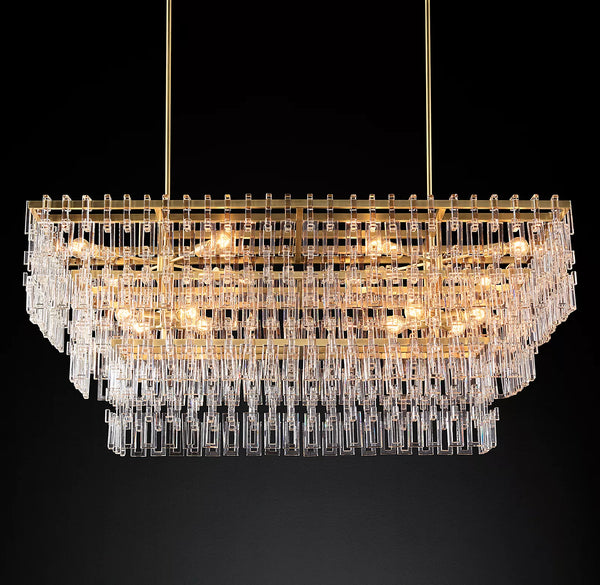 Margerie 3-Tier Rectangular Chandelier 60" - ebuylight