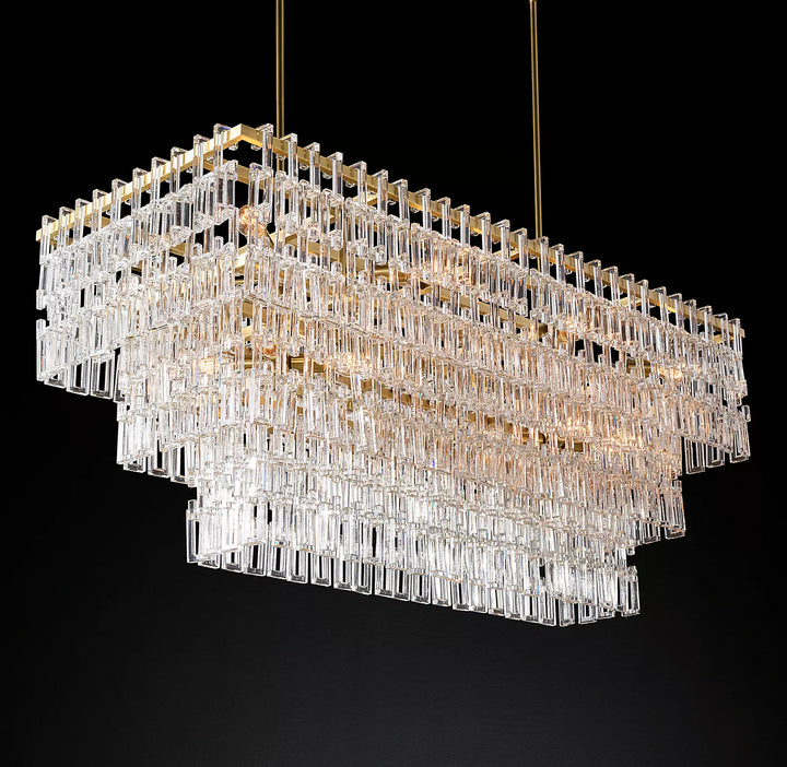 Margerie 3-Tier Rectangular Chandelier 60" - ebuylight