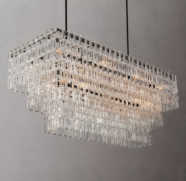 Margerie 3-Tier Rectangular Chandelier 60" - ebuylight