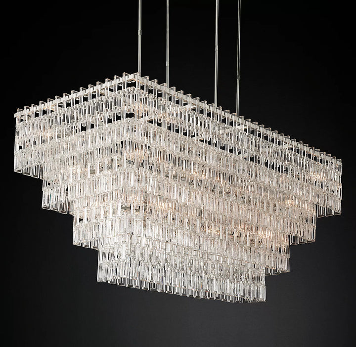 Margerie 4-Tier Rectangular Chandelier 72" - ebuylight