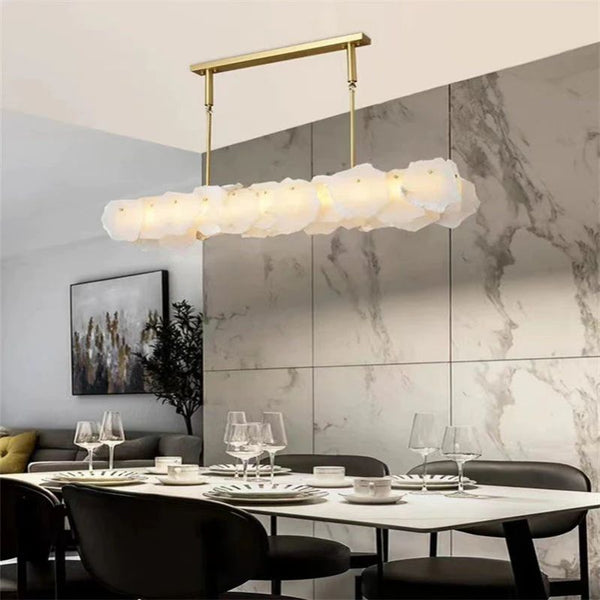 Nasile Linear Alabaster Chandelier (Rod) - thebelacan