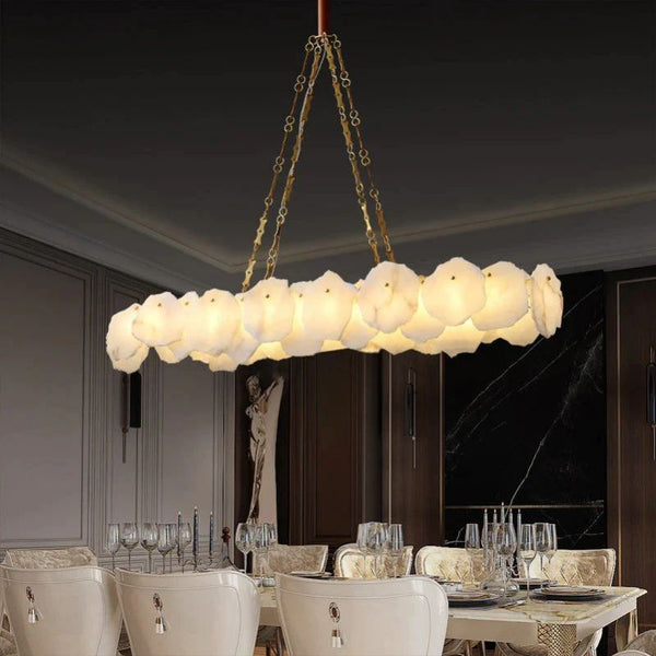 Nasile Linear Alabaster Chandelier (Chain) - thebelacan