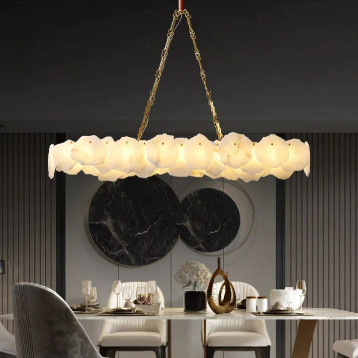 Nasile Linear Alabaster Chandelier (Chain) - thebelacan