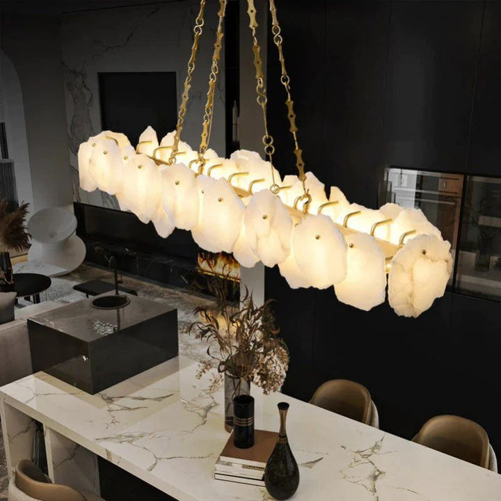 Nasile Linear Alabaster Chandelier (Chain) - thebelacan