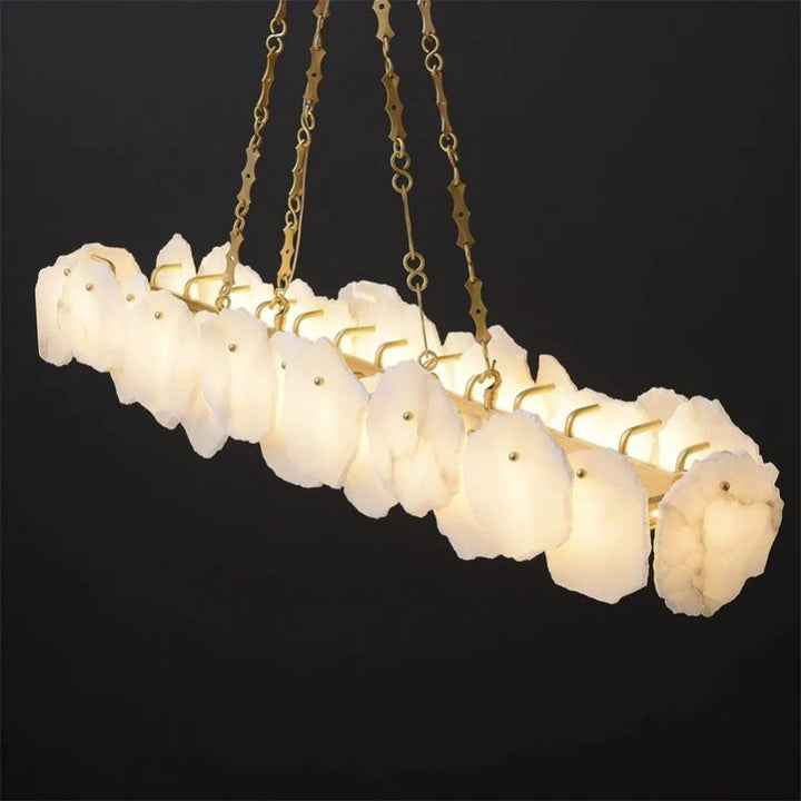 Nasile Linear Alabaster Chandelier (Chain) - thebelacan