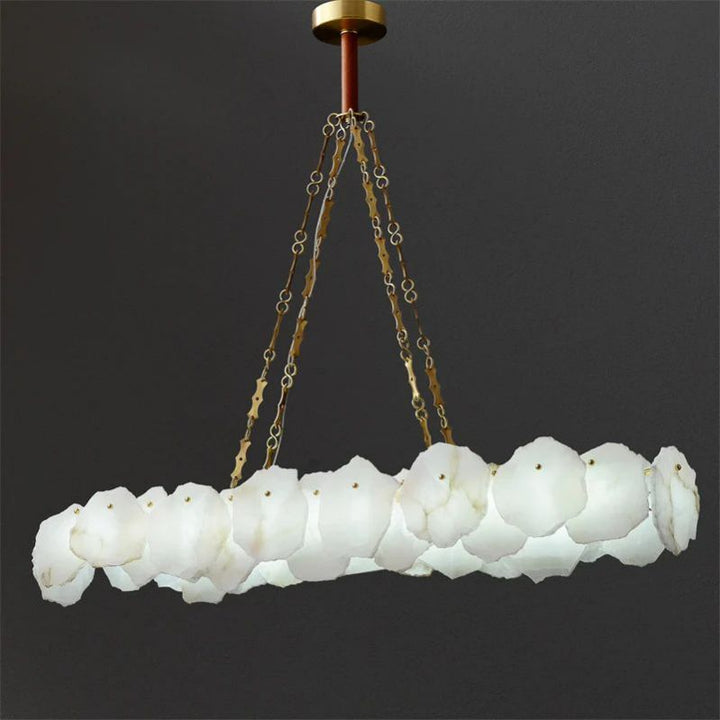 Nasile Linear Alabaster Chandelier (Chain) - thebelacan