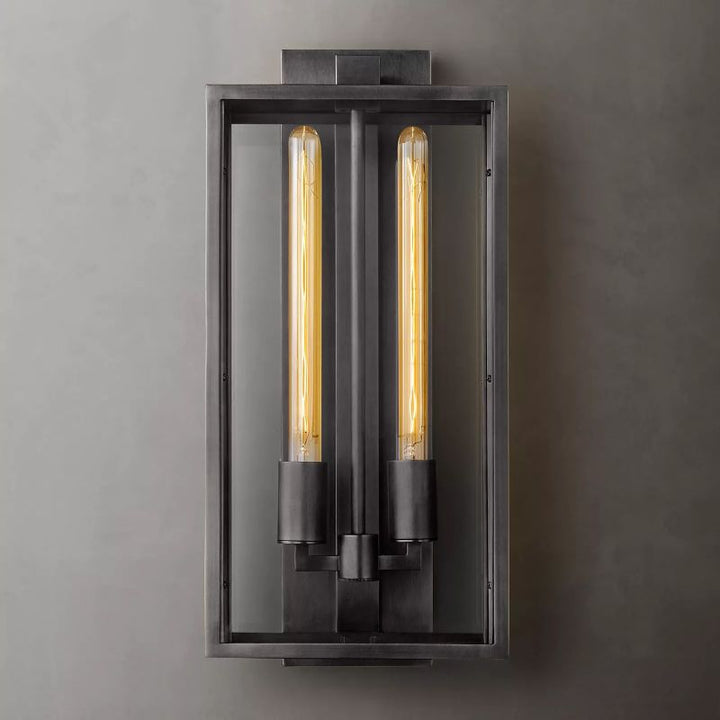 Beckman Outdoor Square Lantern Wall Sconce 21" - ebuylight