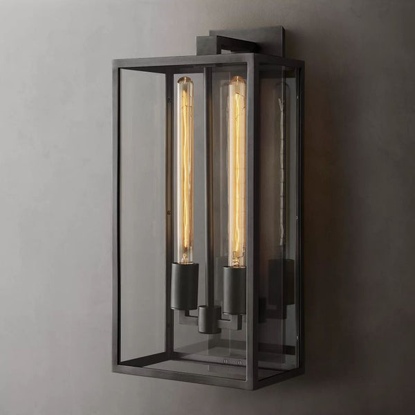 Beckman Outdoor Square Lantern Wall Sconce 21" - ebuylight