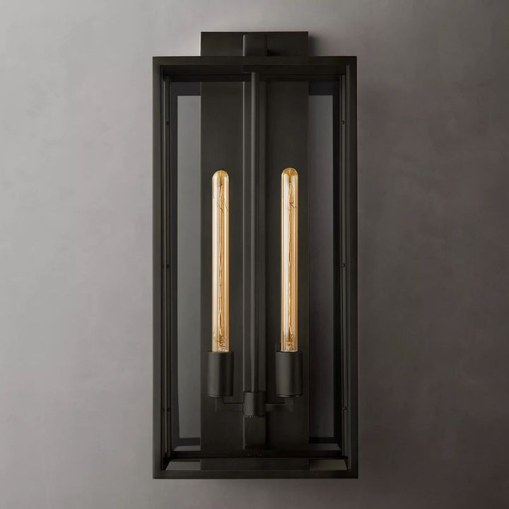 Outdoor Square Lantern Wall Sconce 28" - thebelacan