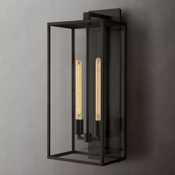 Outdoor Square Lantern Wall Sconce 28" - thebelacan