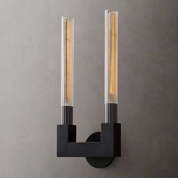 Prismatic Glass Double Wall Sconce - thebelacan