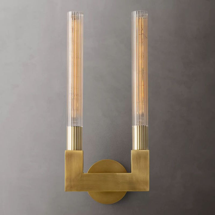 Prismatic Glass Double Wall Sconce - thebelacan