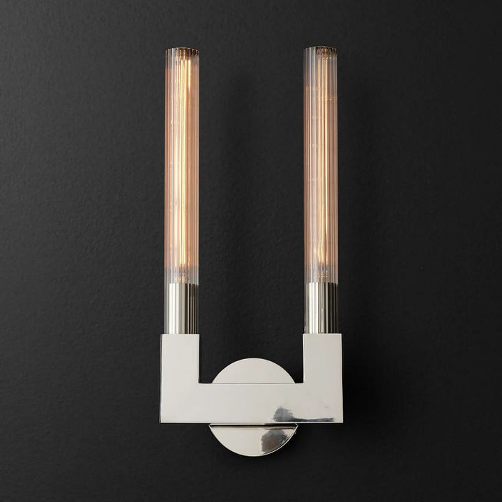 Prismatic Glass Double Wall Sconce - thebelacan