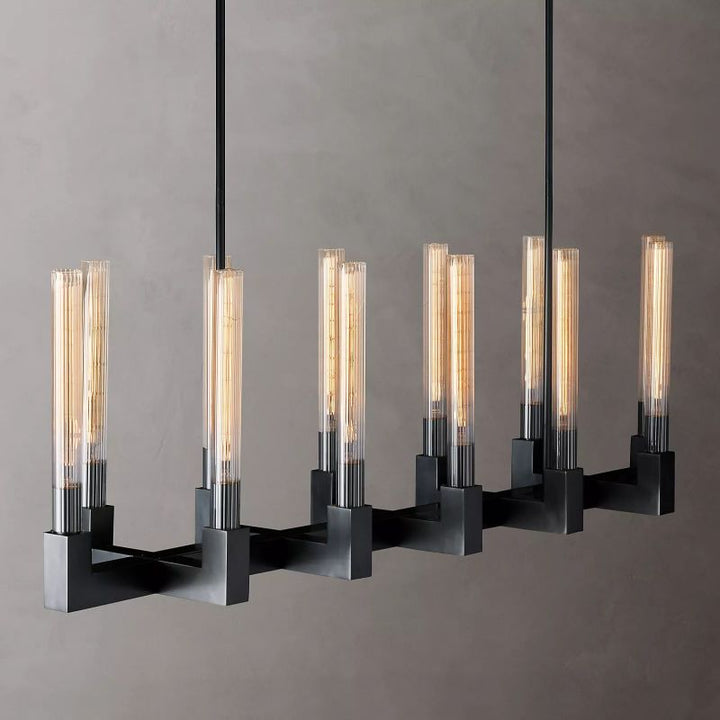 Prismatic Glass Linear Chandelier 55" - thebelacan