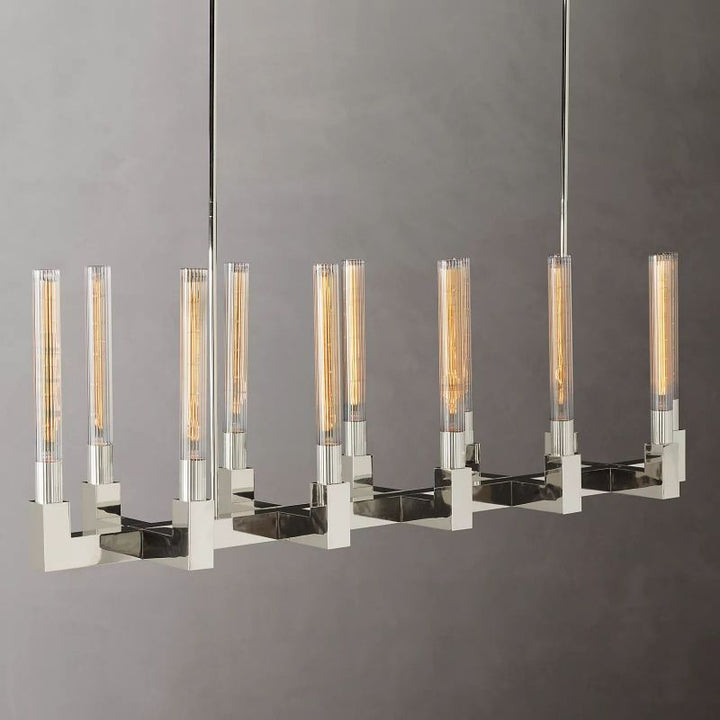 Prismatic Glass Linear Chandelier 55" - thebelacan