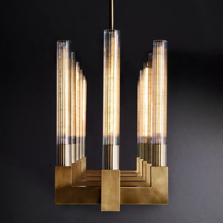 Prismatic Glass Linear Chandelier 67" - thebelacan