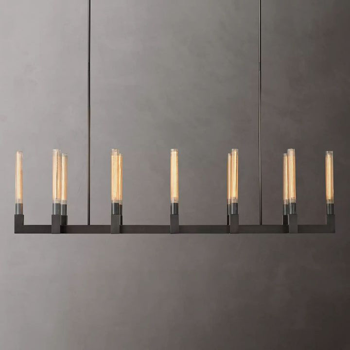 Prismatic Glass Linear Chandelier 67" - thebelacan