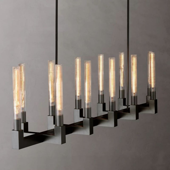 Prismatic Glass Linear Chandelier 67" - thebelacan