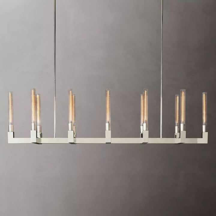 Prismatic Glass Linear Chandelier 67" - thebelacan