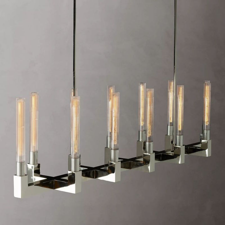 Prismatic Glass Linear Chandelier 67" - thebelacan