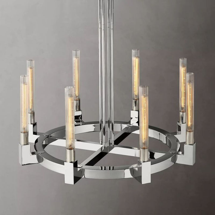 Prismatic Glass Round Chandelier 36" - thebelacan