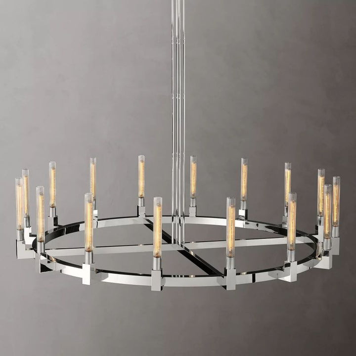 Prismatic Glass Round Chandelier 72" - thebelacan