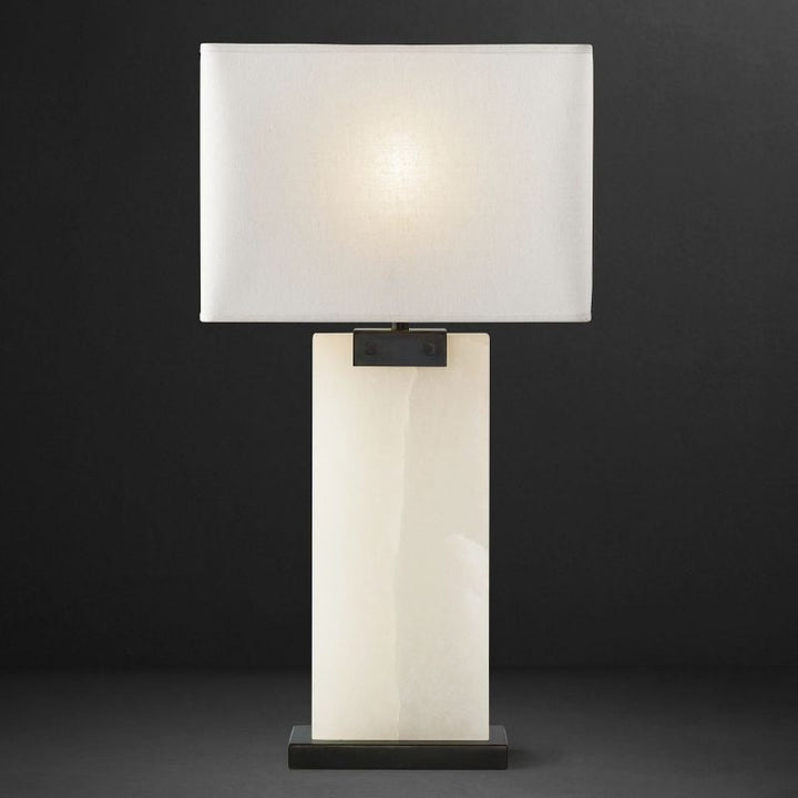 Rectangular Column Alabster Table Lamp - thebelacan