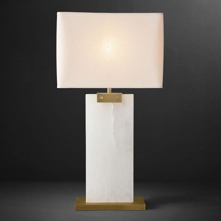 Rectangular Column Alabster Table Lamp - thebelacan