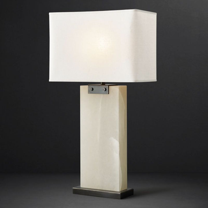 Rectangular Column Alabster Table Lamp - thebelacan