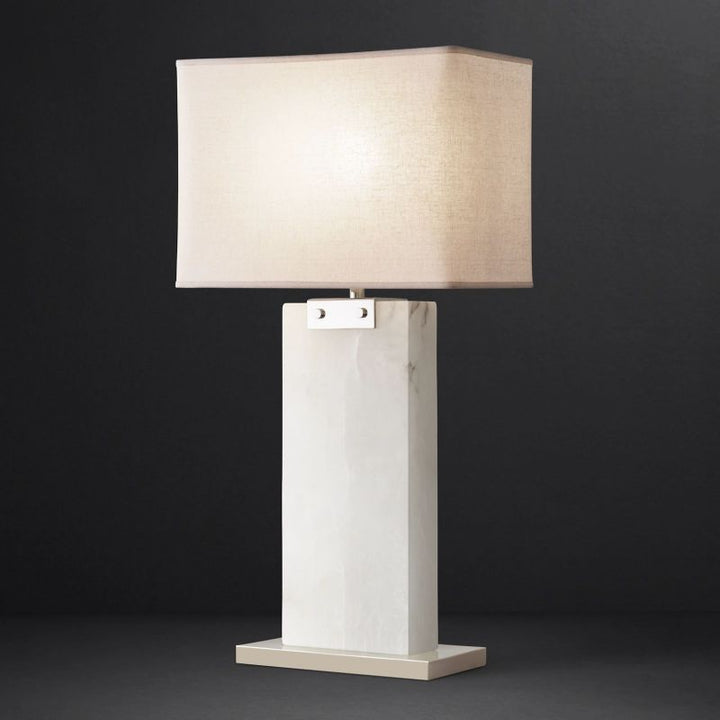 Rectangular Column Alabster Table Lamp - thebelacan