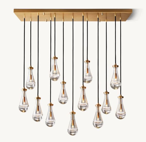 Raindrop Rectangular Chandelier 54"