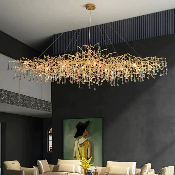 Ran Colorful Crystal Dining Branch Chandelier - ebuylight