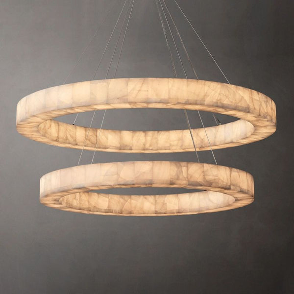 Riveage 2-tier Round Calcite Chandelier 60" - thebelacan