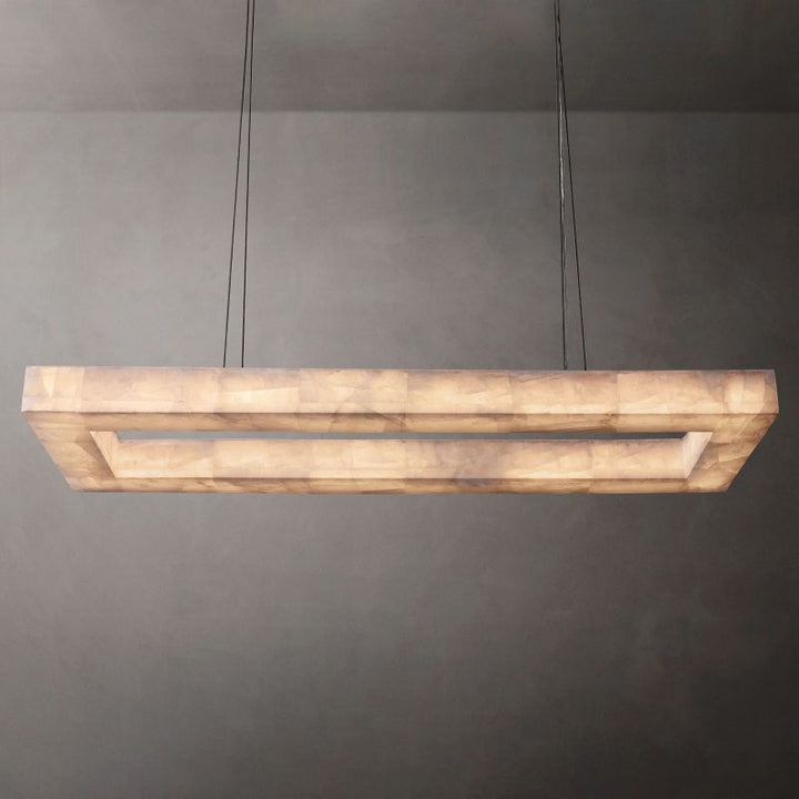 Riveage Rectangular Calcite Chandelier 54" - thebelacan