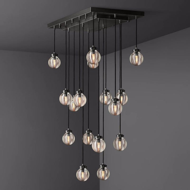 Roby Spherical Modern Rectangular Chandelier 36” - thebelacan