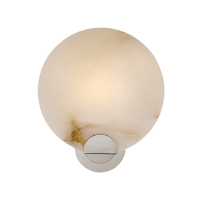 Round Alabaster Modern Living Room Sconce - thebelacan