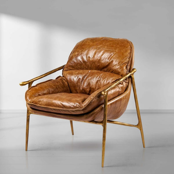 Thades Brown Leather Accent Chairs