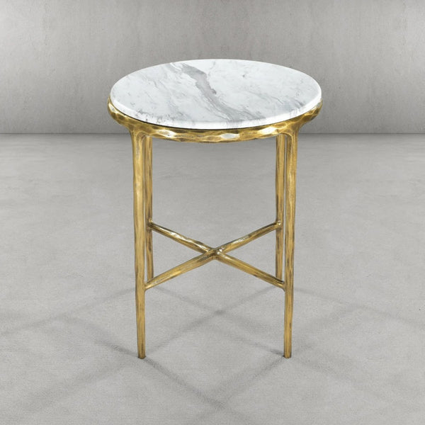 Thades Marble Round Side Table 18"D