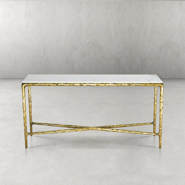 Thades Rectangle Marble Console Table