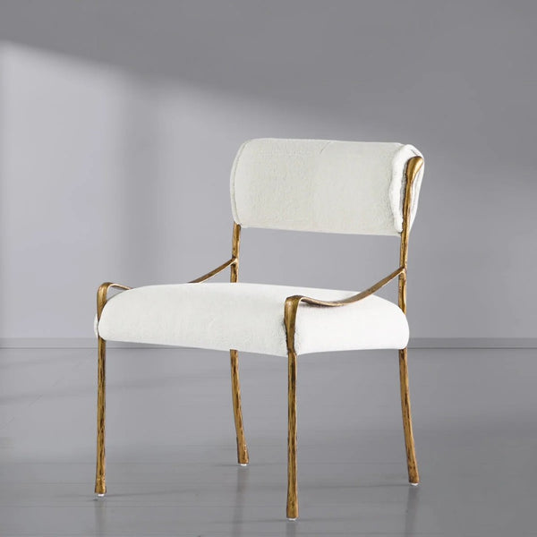 Thades Retro Copper Iron Frame Armless Dining Chair