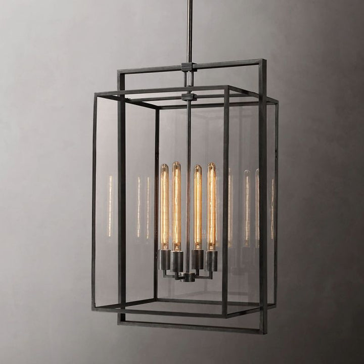 Beckman Glass Lantern Modern Pendant - ebuylight