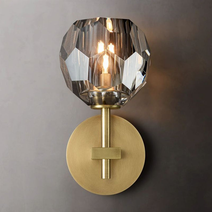 Kristal Smoke Glass Short Wall Sconce - ebuylight